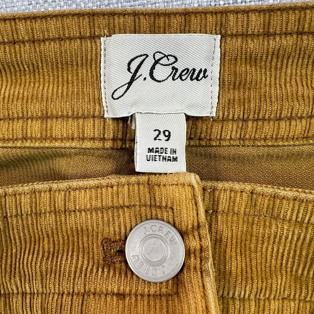J.Crew Corduroy Button Front Mini Skirt Women's Sz 29 Gold Brown Preppy Academia
